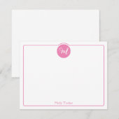 Carte De Correspondance Cercle monogramme écriture tendance féminin (Devant / Derrière)