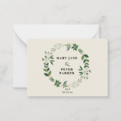 Carte De Correspondance Cercle vert mariage floral féminin (Devant)