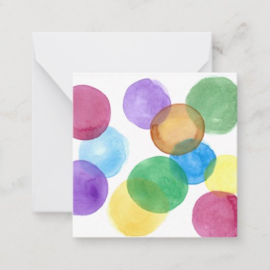 Carte De Correspondance Cercles à l'aquarelle (Devant)