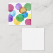 Carte De Correspondance Cercles à l'aquarelle (Devant / Derrière)