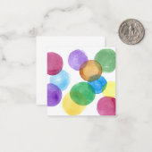 Carte De Correspondance Cercles aquarelle (Devant/Arrière en situation)