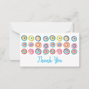 Carte De Correspondance Cercles arc-en-ciel coloré mignon whimsical