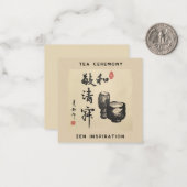 Carte De Correspondance Cérémonie du thé/Inspiration zen (Devant/Arrière en situation)