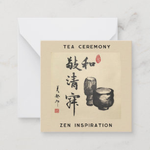 Carte De Correspondance Cérémonie du thé/Inspiration zen
