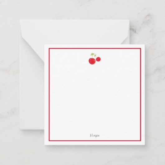 Carte De Correspondance Cerises d'aquarelle (Devant)