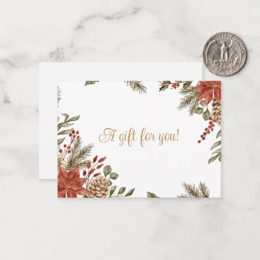 Carte De Correspondance Certificat cadeau de Noël d'affaires (Devant/Arrière en situation)