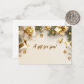 Carte De Correspondance Certificat cadeau de Noël d'affaires (Devant/Arrière en situation)