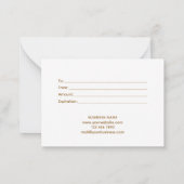 Carte De Correspondance Certificat cadeau de Noël d'affaires (Dos)