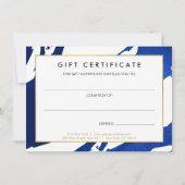 Carte De Correspondance Certificat cadeau Indigo Blue Brushstrokes Abstrai (Dos)