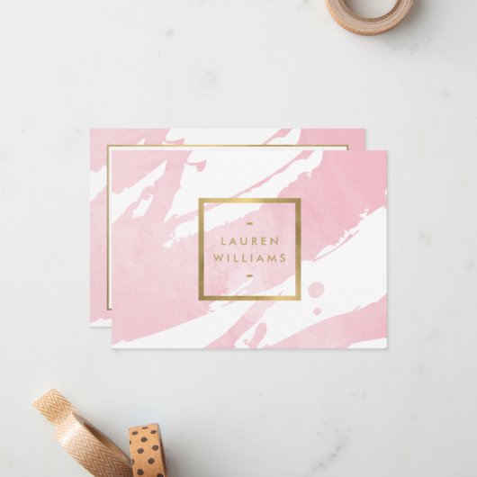 Carte De Correspondance Certificat cadeau Pastel rose Bruxelles Abstrait (Devant/Arrière en situation)