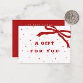 Carte De Correspondance Certificat-cadeau Red Bow Business Noël (Devant/Arrière en situation)