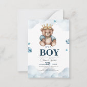 Carte De Correspondance C'EST LE Baby shower D'Ours GARÇON (Devant)
