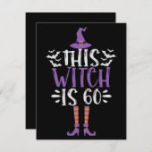 Carte De Correspondance Cette sorcière est 60ème Anniversaire Éffrayant d' (Devant / Derrière)