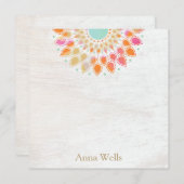 Carte De Correspondance Chakra Lotus Fleur Floral Mandala (Devant / Derrière)