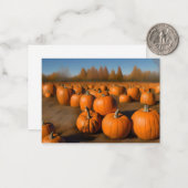 CARTE DE CORRESPONDANCE CHAMP DE CITROUILLES AVEC FORÊT (Devant/Arrière en situation)