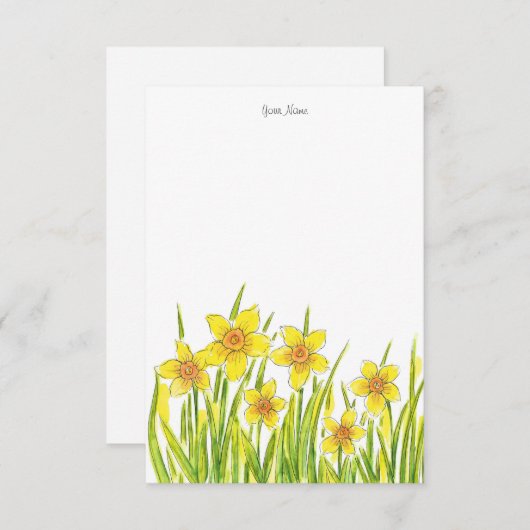 Carte De Correspondance Champ de jonquilles (Devant / Derrière)