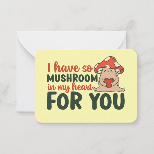 Carte De Correspondance Champignons Dans Mon Coeur Amusant Pun Cute Valent (Devant)