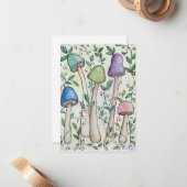 Carte De Correspondance Champignons et vignes (Devant/Arrière en situation)