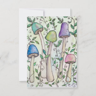 Carte De Correspondance Champignons et vignes