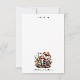 Carte De Correspondance Champignons Magiques Enchantés Enfant Personnalisé