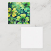 Carte De Correspondance Chance à la Saint-Patrick - Trèfles aquarelle 🍀✨ (Devant / Derrière)