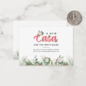 Carte De Correspondance Changement d'adresse floral Nous avons déménagé (Devant/Arrière en situation)