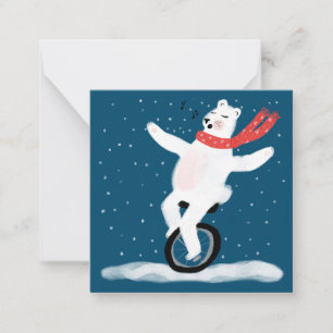 Carte De Correspondance Chanter Polar Bear Holiday Card Customisez-Le!
