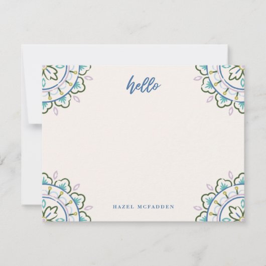 Carte De Correspondance Chantilly Boho Mandala Papeterie - Azure (Devant)