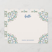 Carte De Correspondance Chantilly Boho Mandala Papeterie - Azure (Devant / Derrière)