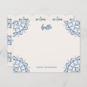 Carte De Correspondance Chantilly Boho Mandala Papeterie - Cobalt (Devant / Derrière)