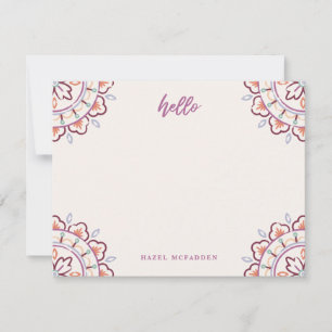 Carte De Correspondance Chantilly Boho Mandala Papeterie - Plum