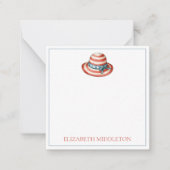 Carte De Correspondance Chapeau de soleil Rouge Blanc et Bleu 4 juillet (Devant)