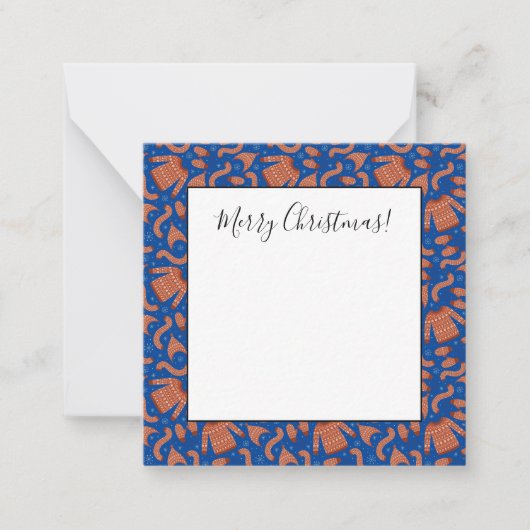 Carte De Correspondance Chapeau écharpe rouge blanc pull de Noël laid (Devant)