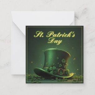 Carte De Correspondance Chapeau et motif de trèfle de la Saint-Patrick