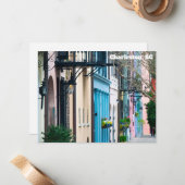 Carte De Correspondance Charleston South Carolina Rainbow Row (Devant/Arrière en situation)