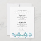 Carte De Correspondance Charleston Toile Frontière en Bleu Hébergements (Devant)