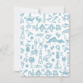 Carte De Correspondance Charleston Toile Frontière en Bleu Hébergements (Dos)