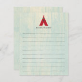 Carte De Correspondance Charming Red Tente sur Turquoise Personnel (Devant / Derrière)