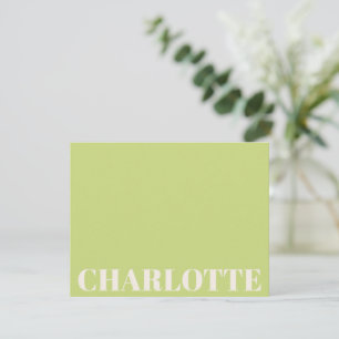 Carte De Correspondance Chartreuse Nom Personnalisé Prépa Enfants Simple
