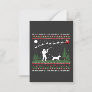 Carte De Correspondance Chasse de saison de T-shirt de Noël laid Père Noël