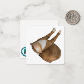 Carte De Correspondance Chat au soleil à l'envers (Devant/Arrière en situation)