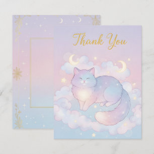 Carte De Correspondance Chat céleste lunaire étoilé moderne et fantaisiste