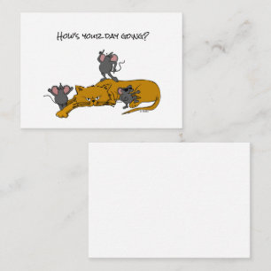 Carte De Correspondance Chat de dessin et souris dansantes