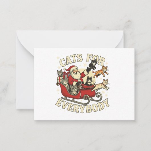 Carte De Correspondance Chat de Noël (Devant)