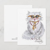 Carte De Correspondance Chat déguisé pour la fête (Devant / Derrière)