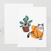 Carte De Correspondance Chat et le plante (Devant / Derrière)