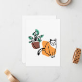 Carte De Correspondance Chat et le plante (Devant/Arrière en situation)