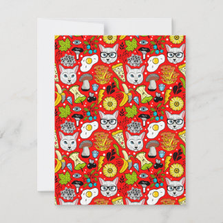 Carte De Correspondance Chat et oeuf sur le rouge