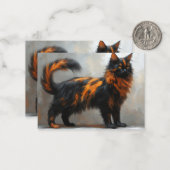 Carte De Correspondance Chat flufflye Maine Coon (Devant/Arrière en situation)