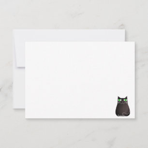 Carte De Correspondance Chat noir mignon couverture personnalisée